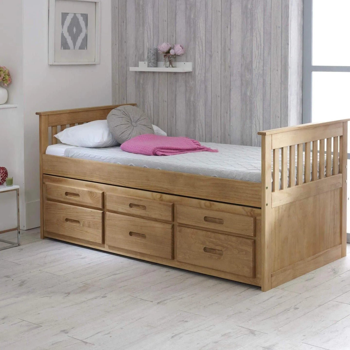 Leo Single Storage Cabin Bed with Trundle